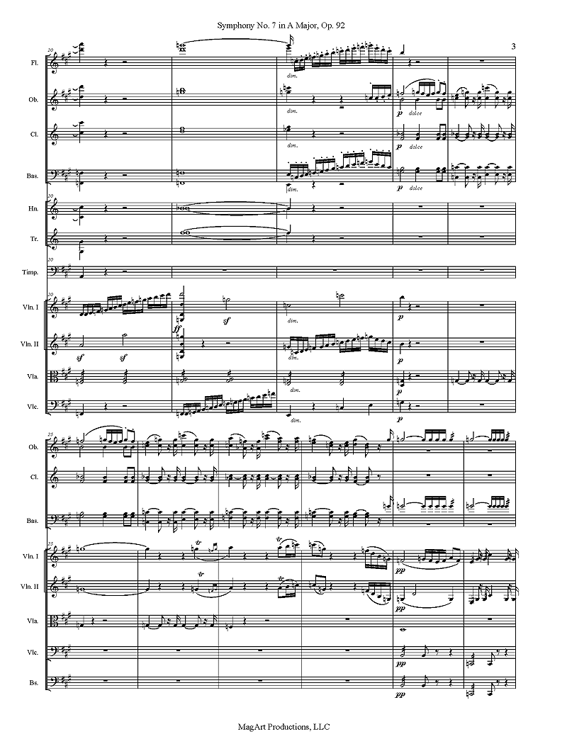 music copying and engraving- symphony score